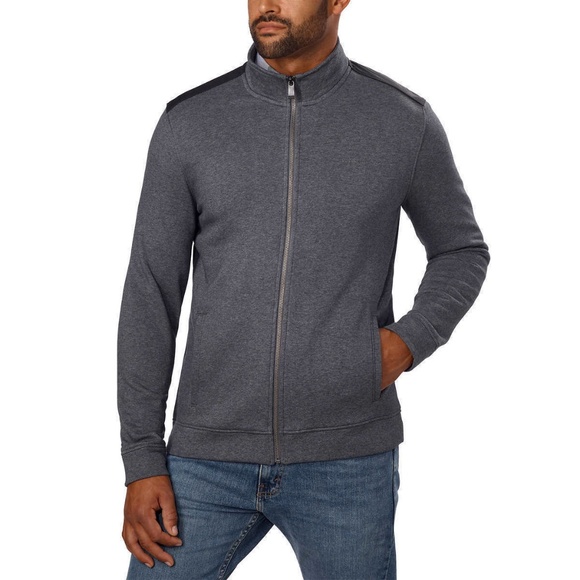 Calvin Klein Men's Full Zip Jacket, Grey - Picture 2 of 4